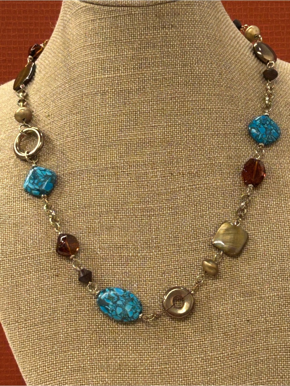 Premier Designs stone and glass beaded necklace